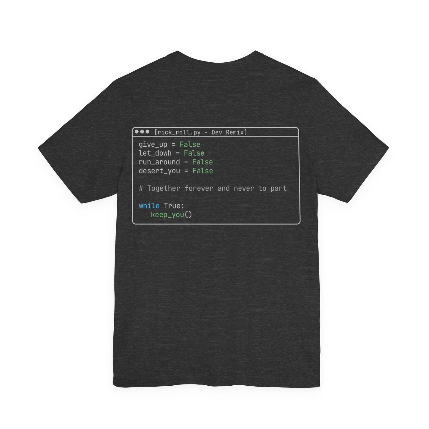 Rick Roll Code Shirt – Dev Remix Tee | Funny Programmer Shirt | Coding Humor T-Shirt | DevLoop