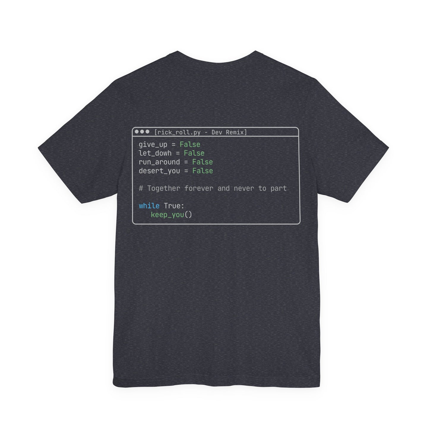 Rick Roll Code Shirt – Dev Remix Tee | Funny Programmer Shirt | Coding Humor T-Shirt | DevLoop