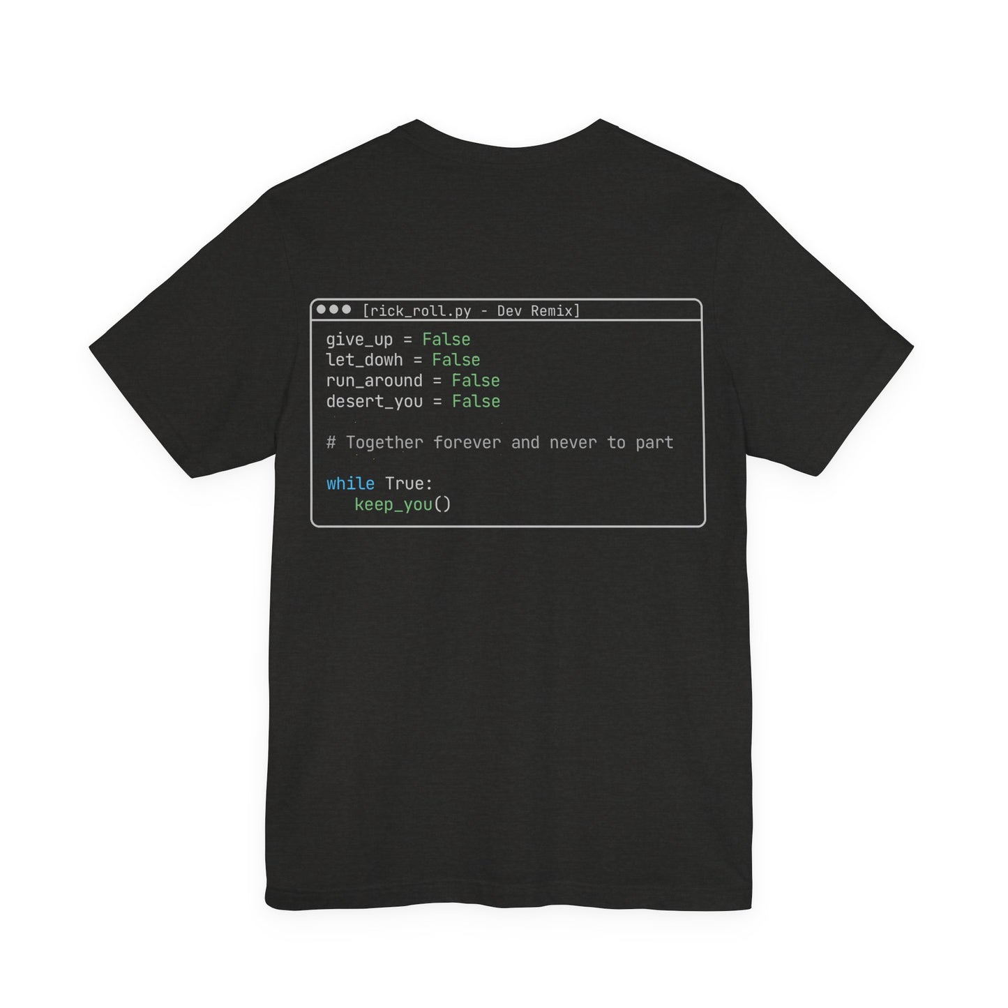 Rick Roll Code Shirt – Dev Remix Tee | Funny Programmer Shirt | Coding Humor T-Shirt | DevLoop