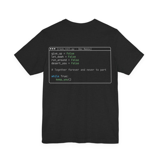 Rick Roll Code Shirt – Dev Remix Tee | Funny Programmer Shirt | Coding Humor T-Shirt | DevLoop