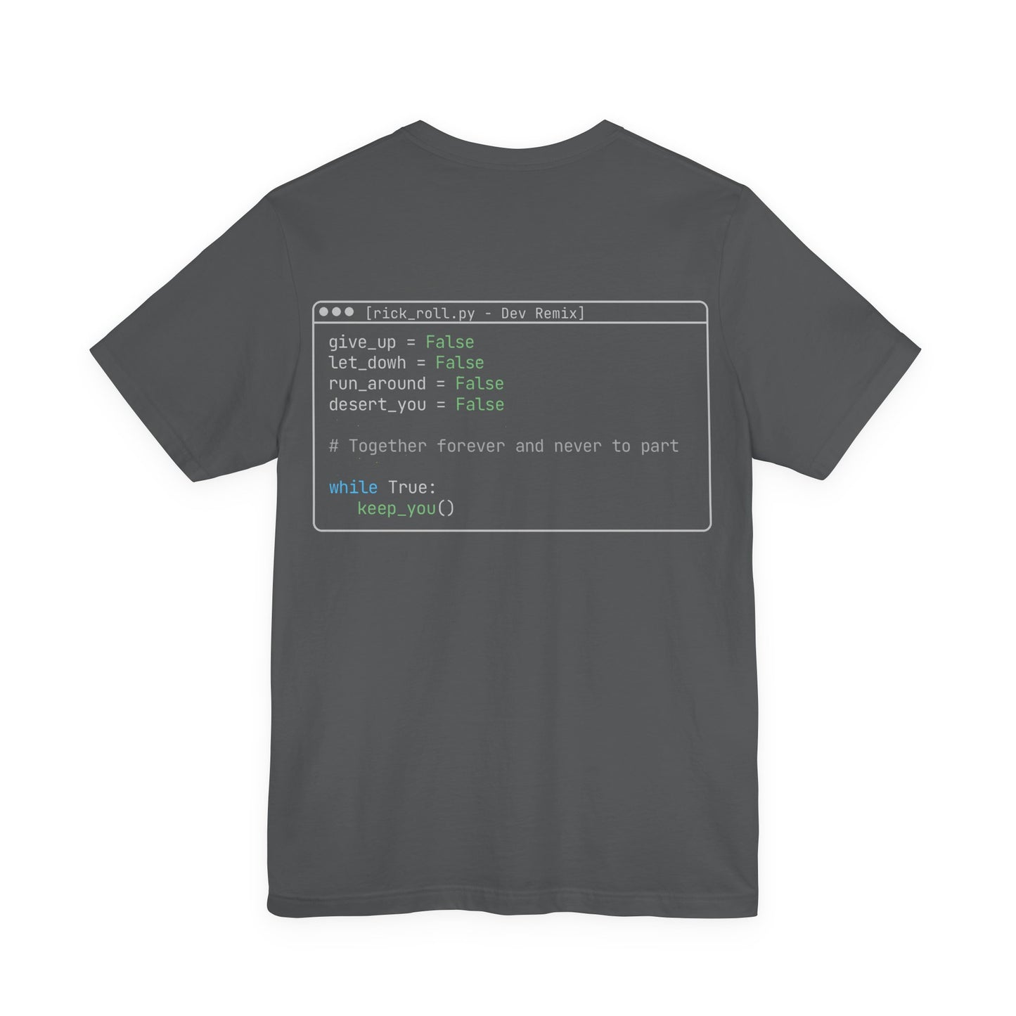 Rick Roll Code Shirt – Dev Remix Tee | Funny Programmer Shirt | Coding Humor T-Shirt | DevLoop