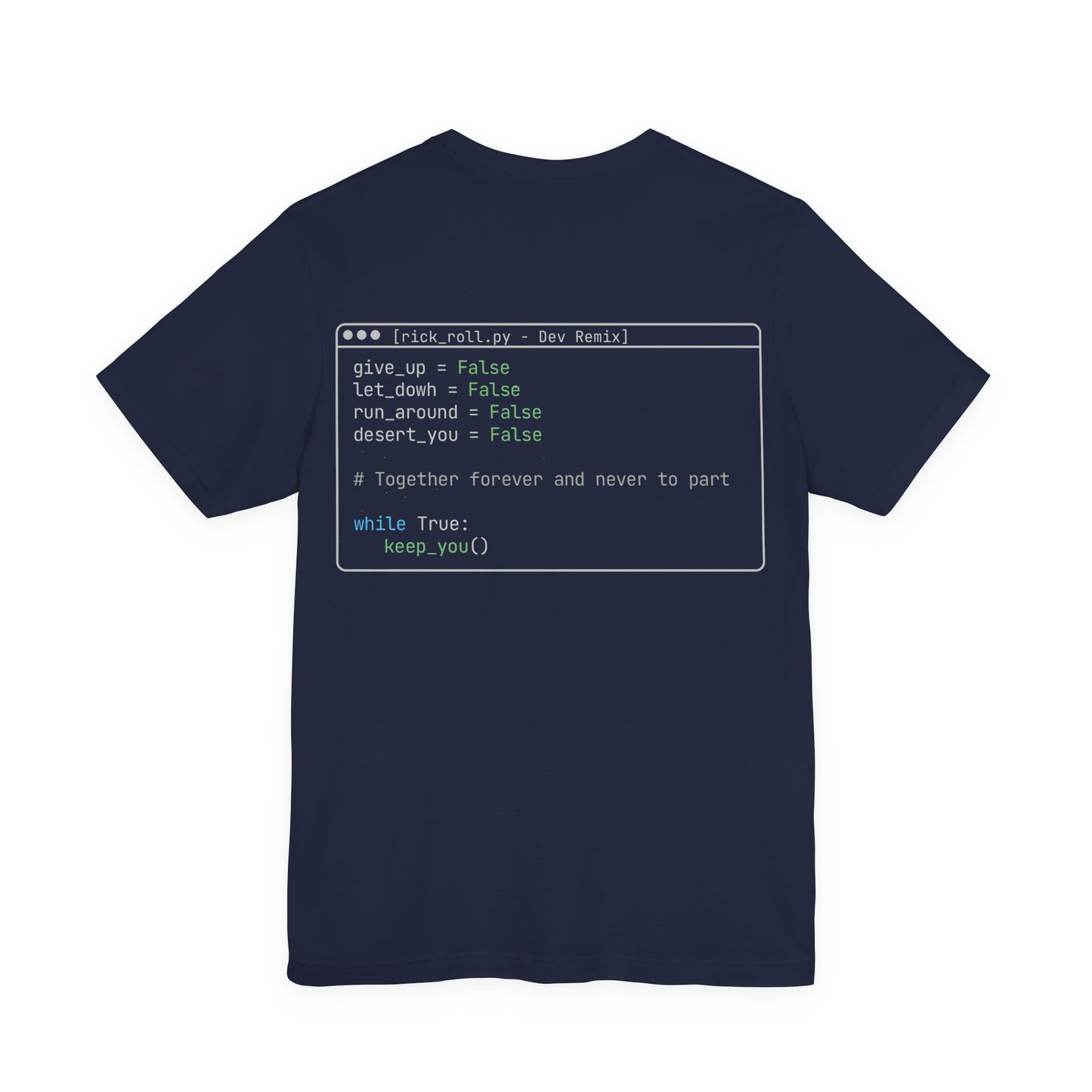Rick Roll Code Shirt – Dev Remix Tee | Funny Programmer Shirt | Coding Humor T-Shirt | DevLoop